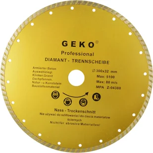 Geko Tarcza diam.300x8x32mm turbo PROFI 20 - Tarcze do pił - miniaturka - grafika 1