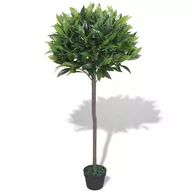 Sztuczne kwiaty - vidaXL Sztuczne drzewko laurowe z doniczką, 125 cm, zielony - miniaturka - grafika 1