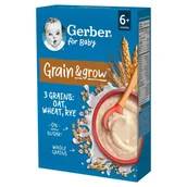 Kaszki dla dzieci - Gerber Grain & grow Kaszka owsiano-pszenno-żytnia mleczna po 6 miesiącu 200 g - miniaturka - grafika 1