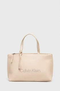 Torebki damskie - Calvin Klein torebka kolor beżowy - grafika 1