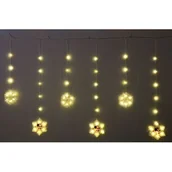 Oświetlenie świąteczne - Kurtyna świetlna śnieżynki 78 LED ciepły biały - miniaturka - grafika 1