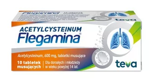 TEVA B.V. TEVA B.V Acetylcysteinum Flegamina 600 mg 10 tabletek musujących - Przeziębienie i grypa - miniaturka - grafika 1