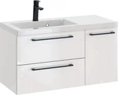 Szafki łazienkowe - Szafka z Umywalką ROSEN 90 cm - Uchwyt Czarny - miniaturka - grafika 1