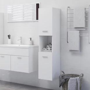 vidaXL vidaXL Szafka łazienkowa, biała, 30x30x130 cm, płyta wiórowa - Szafki łazienkowe - miniaturka - grafika 1