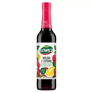 Łowicz Suplement diety w syropie o smaku malinowym z cytryną 400 ml - Syropy i koncentraty owocowe - miniaturka - grafika 1