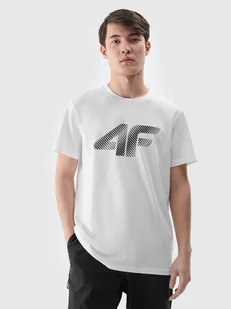 4F Koszulka Męska T-shirt Bawełna 100% Biała Rozmiar XL Nadruk Regular - Koszulki męskie - miniaturka - grafika 1