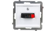 Gniazdka elektryczne - LEDart głośnikowe pojedyncze bez ramki - Ospel Sonata GG-1R/m/00, kolor biały - miniaturka - grafika 1