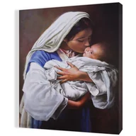 Ikony i obrazy sakralne - Obraz religijny na płótnie Matka Boża i Dzieciątko Jezus - miniaturka - grafika 1