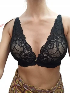 Biustonosz LEMAX ANGELINA Push up czarny koronkowy stanik powiększający 75A - Biustonosze - miniaturka - grafika 1
