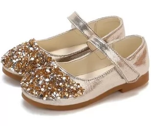 Błyszczące Pantofelki Balerinki Buciki Wizytowe Dla Dziewczynki 18Cm R.30 Złote - Buty dla dziewczynek - miniaturka - grafika 1