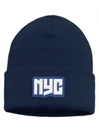 Czapki damskie - Chłopięca czapka beanie z naszywką Brand NYC granatowa Ambra Biz - miniaturka - grafika 1
