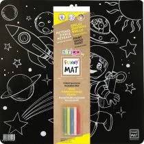 Strigo Funny Mat Black - Space + kreda 40x40 cm - Zabawki kreatywne - miniaturka - grafika 1