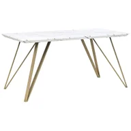 Stoły - Stół do jadalni 150 x 80 cm efekt marmuru biało-złoty MOLDEN! - miniaturka - grafika 1