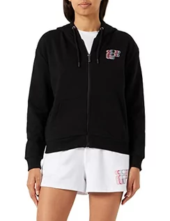 Bluzy damskie - FILA Damska bluza z kapturem Strevi Graphic Logo Hooded Sweat, czarny, XL - grafika 1