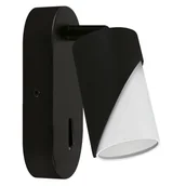 Lampy ścienne - Ścienna lampa tuba Zebra 04216 Ideus z włącznikiem punktowa czarna biała - miniaturka - grafika 1