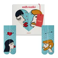 Skarpetki męskie - Skarpetki dla zakochanych (szatynka + ciemny blondyn) r.41-46 + pudełko - miniaturka - grafika 1