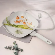 Patelnie - Patelnia grillowa z pokrywką 28 cm BerlingerHaus Sahara Marble BH-8393 - miniaturka - grafika 1