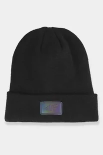 Damska Czapka Zimowa Z Logo 4F 4FAW23ACAPF301-20S Czarna-S - Czapki damskie - miniaturka - grafika 1