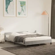 Inne meble do sypialni - Lumarko Rama łóżka z zagłówkiem, jasnoszara, 140x190 cm, aksamitna - miniaturka - grafika 1