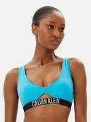 Stroje kąpielowe - Calvin Klein Swimwear Góra od bikini KW0KW02745 Niebieski - miniaturka - grafika 1