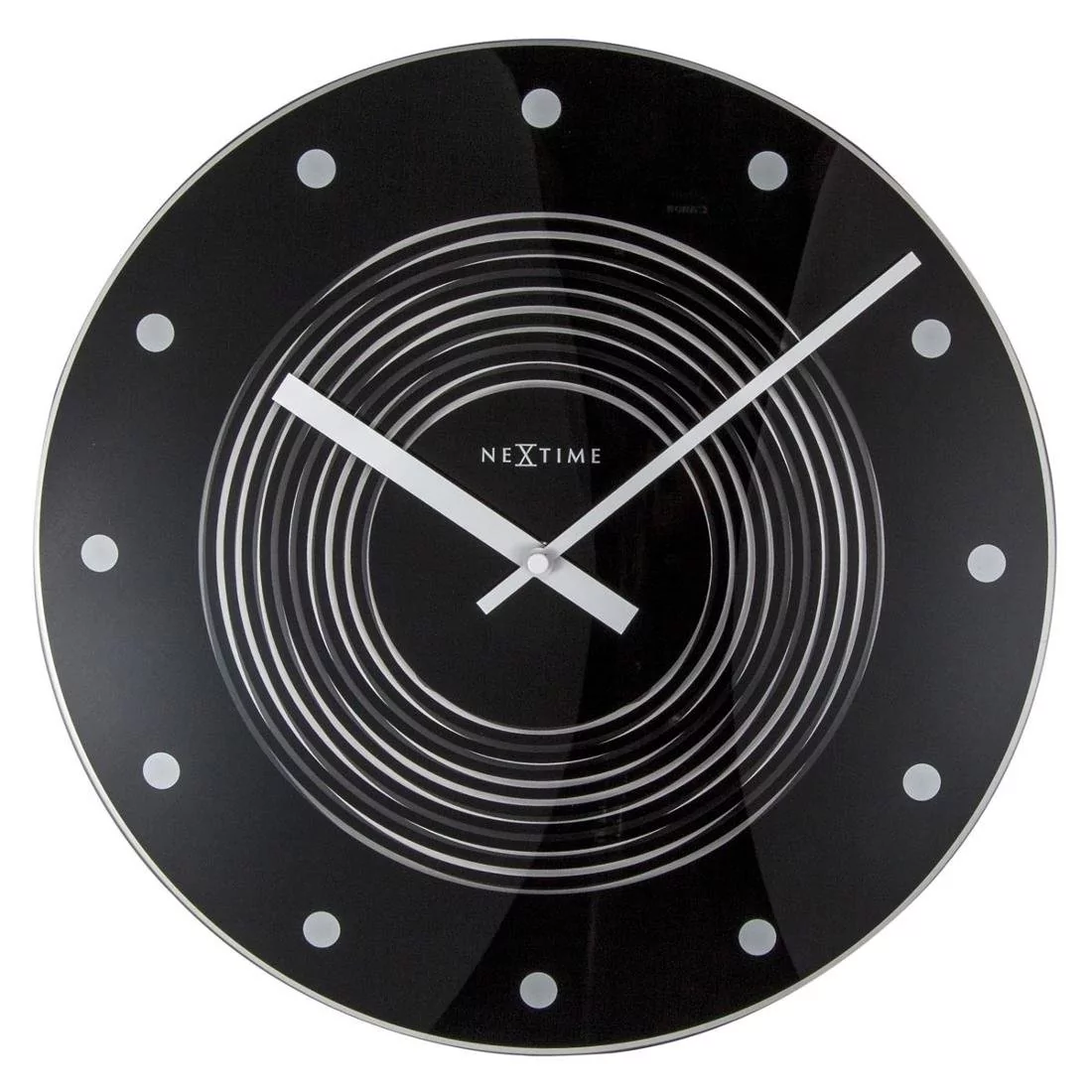 Nextime Zegar ścienny Concentric, czarny, 35x3,5 cm