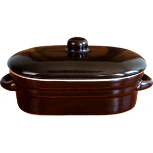 Kamionka garnek podłużny na smalec z pokrywą 0,75 l - Beczki - miniaturka - grafika 1