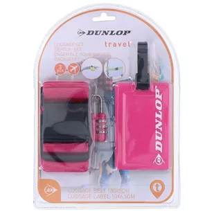 Dunlop Różowy Zestaw zabezpieczający do bagażu 3w1 Pas/Kłódka/ID - Kłódki - miniaturka - grafika 1