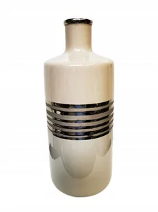 Wazon dekoracyjny ceramiczny beżowo-szary 29 cm - Wazony i flakony - miniaturka - grafika 1