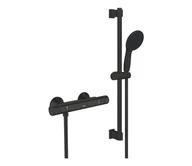 Baterie umywalkowe - GROHE 345972431 -Termostatyczna bateria prysznicowa PRECISION START 12” 60 cm czarna - miniaturka - grafika 1