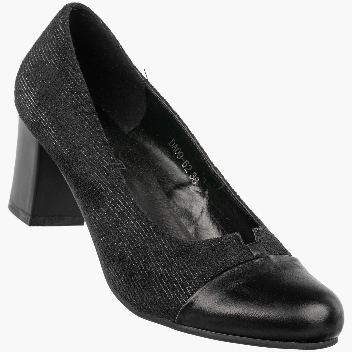 Czółenka Damskie Ekoskóra Buty Na Słupku Eleganckie Niskie Czarne Czarny 41