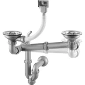 Syfony - Deante Syfon do zlewozmywaków stalowych 1,5 i 2-komorowych (ZXY 9956) - miniaturka - grafika 1