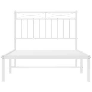 Metalowa rama łóżka z wezgłowiem, biała, 100x190 cm Lumarko! - Łóżka - miniaturka - grafika 6