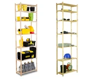 Regały - Sosnowy Regał Stojak Półki 7-półkowy RA – Naturalny Drewno Sosnowe Szlifowane / Wamar-Sosenka - miniaturka - grafika 1