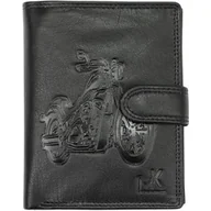Portfele - Portfel Męski Skórzany MONEY KEPPE Duży Pionowy Z Zapinką Dwa Skrzydełka CC5601B-4 RFID ,,MOTOCYKL,, CZARNY 13 x 10 x 2 [cm] - miniaturka - grafika 1