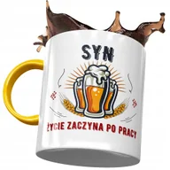 Kubki - Kubek Żółty Dla Syna na Dzień Dziecka na Prezent z Nadrukiem ze Zdjęciem+ Opakowanie na prezent (wzór 01) - miniaturka - grafika 1