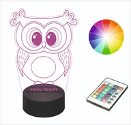 Lampy stojące - Lampka nocna na biurko LED 3D grawer SÓWKA - miniaturka - grafika 1
