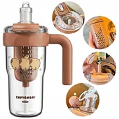 Kubki dla dzieci - BUTELKA KUBEK na wodę i ciepłe napoje z UCHWYTem KAPIBARA sitko 800ml BIDON - miniaturka - grafika 1