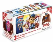 Inne słodycze - Zaini, czekoladowe jajka z niespodzianką Psi Patrol, 3 sztuki - miniaturka - grafika 1