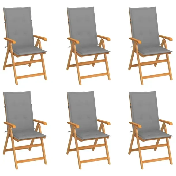 Drewniany zestaw krzeseł ogrodowych z poduszkami, szary, 57 x 71,5 x 100 c