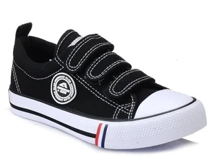 Trampki tenisówki kapcie dziecięce czarne AMERICAN CLUB LH 33 na rzepy-35 - Buty dla dziewczynek - miniaturka - grafika 1