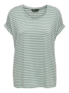 ONLY Onlmoster Stripe S/S O-neck Top Jrs Noos Koszulka Kobiety, Jadeite/Stripes:cloud Dancer, XL - Koszulki i topy damskie - miniaturka - grafika 1