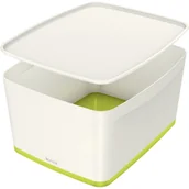 Podnóżki, podpórki, podkładki - Pojemnik MyBOX duży z pokrywką biało-zielony LEITZ 52161064 - miniaturka - grafika 1
