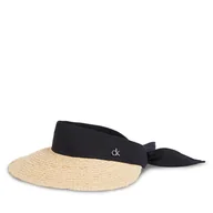 Czapki damskie - Daszek Calvin Klein Ck Linen Headband Straw Visor K60K612916 Beżowy - miniaturka - grafika 1