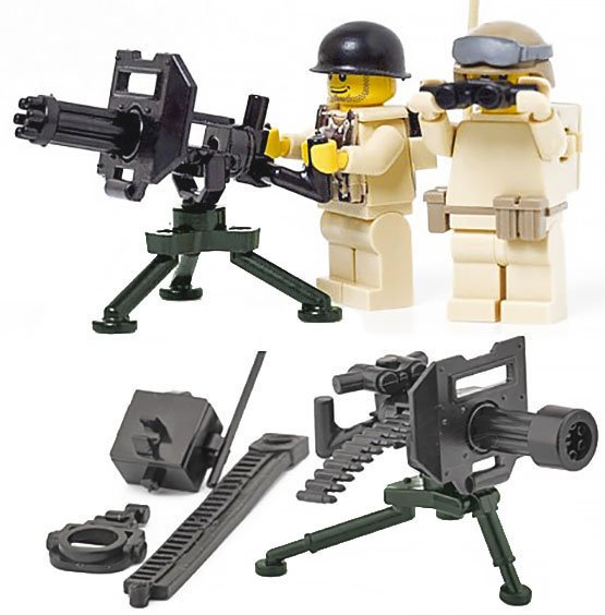 MINIGUN KLOCKI bronie figurki broń wojsko armia ludziki karabin dla dzieci