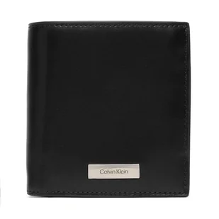 Portfel Calvin Klein Plaque Slim Trifold W Coin + Car LV04D1137G Czarny - Portfele - miniaturka - grafika 1