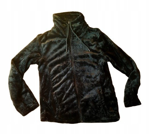 Bluza polarowa damska czarna futrzak XL