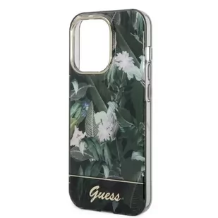 Guess Etui GUHCP14XHGJGHA do Apple iPhone 14 Pro Max 6,7" zielony/green hardcase Jungle Collection - Etui i futerały do telefonów - miniaturka - grafika 3