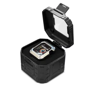 Kingxbar CYF140 2w1 pancerne etui Apple Watch SE, 6, 5, 4 (44 mm) ze stali nierdzewnej z paskiem czarne - Akcesoria do smartwatchy - miniaturka - grafika 4