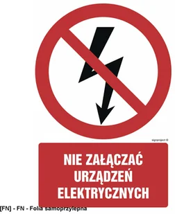 SIGNPROJECT GC019 - Nie załączać urządzeń elektrycznych 350x525 - Tablice BHP - miniaturka - grafika 1