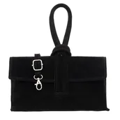 Torebki damskie - Torebka Damska Zamszowa Vera Pelle Nodo Czarna - miniaturka - grafika 1